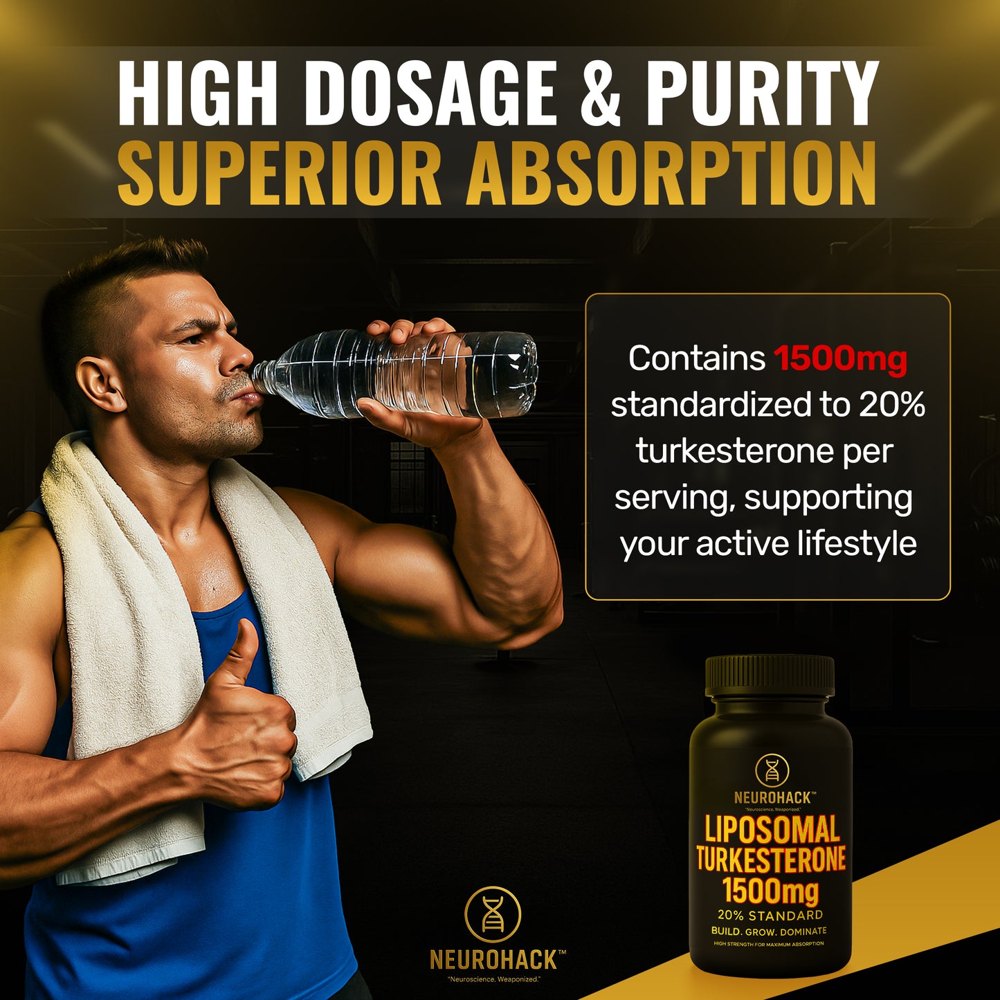 Liposomal Turkesterone 1500mg 20% Standard, Maximum Strength, High-Potency Formula (Lab Tested)