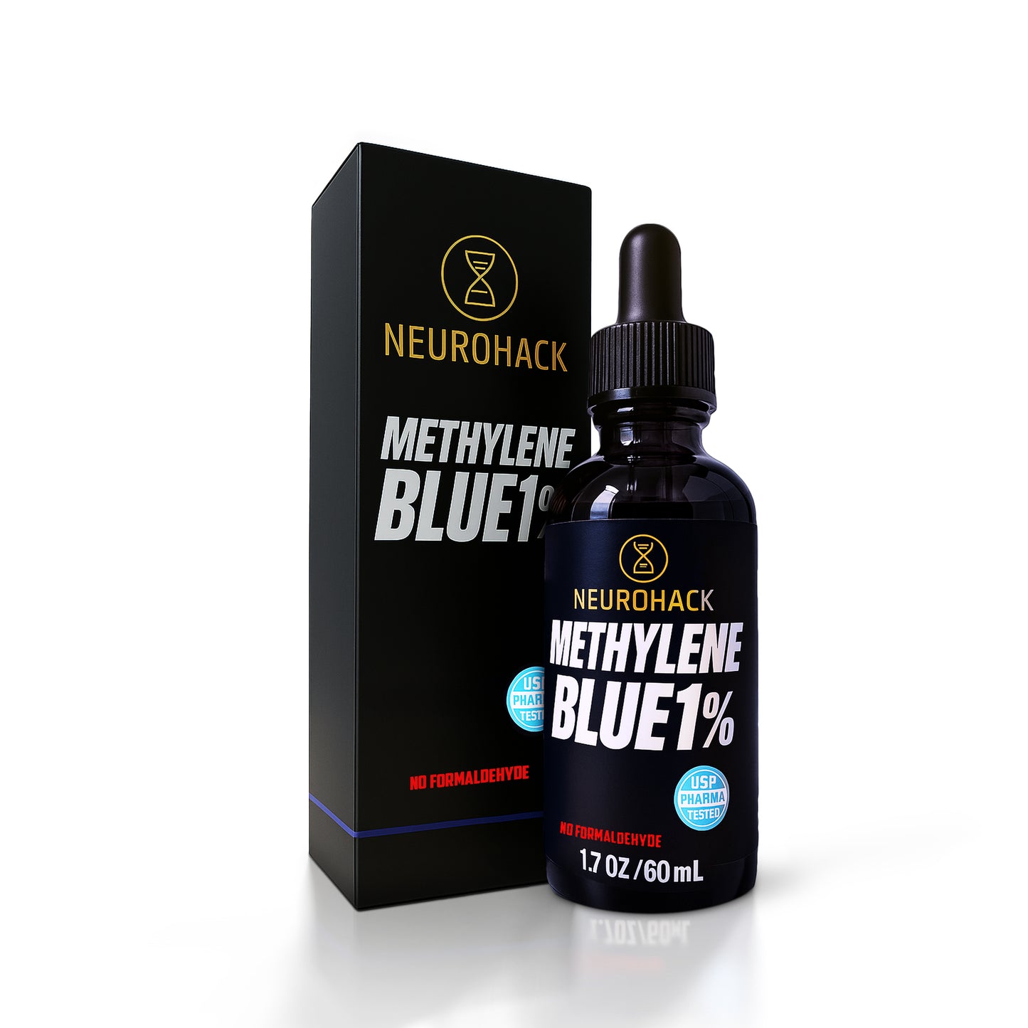 Methylene Blue 1% Solution 60ml | USP Pharma Grade | Formaldehyde Free | Third Party Tested | Non GMO | Allergen Free | BSE/TSE Free