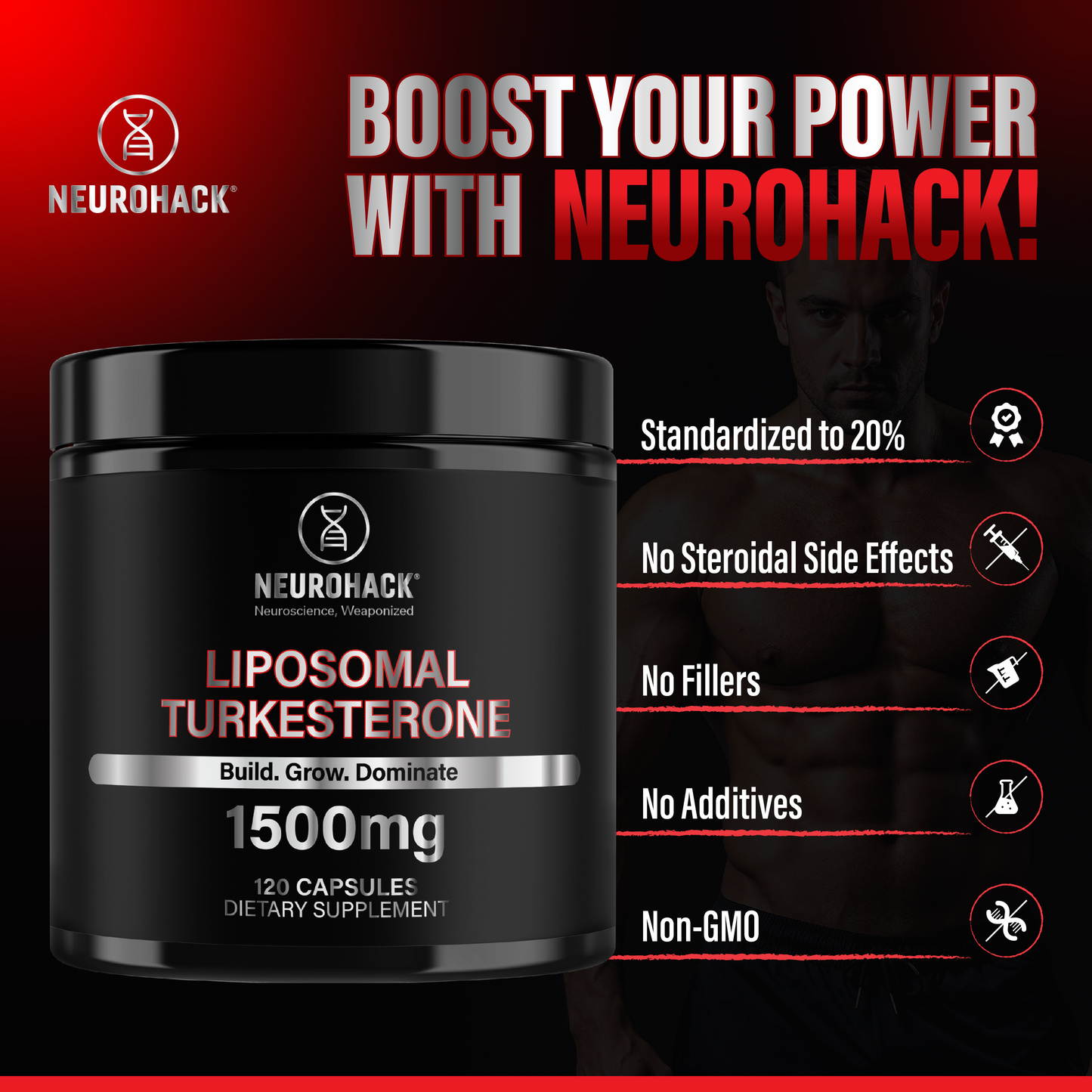 Liposomal Turkesterone 1500mg 20% Standard, Maximum Strength, High-Potency Formula (120 Capsules 2 Month Supply)
