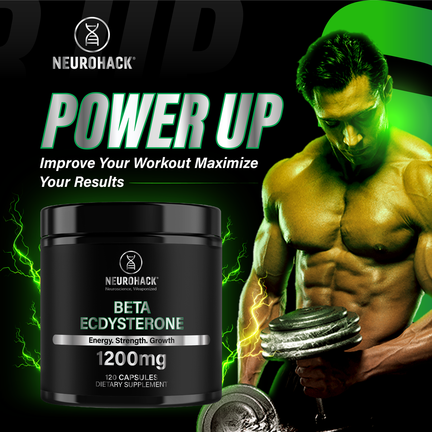 Beta Ecdysterone Supplement 1200mg | 98% Maximum Purity | Vegan | 120 Capsules – 60 Day Supply