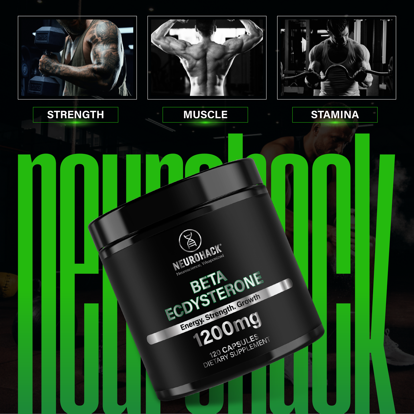 Beta Ecdysterone Supplement 1200mg | 98% Maximum Purity | Vegan | 120 Capsules – 60 Day Supply